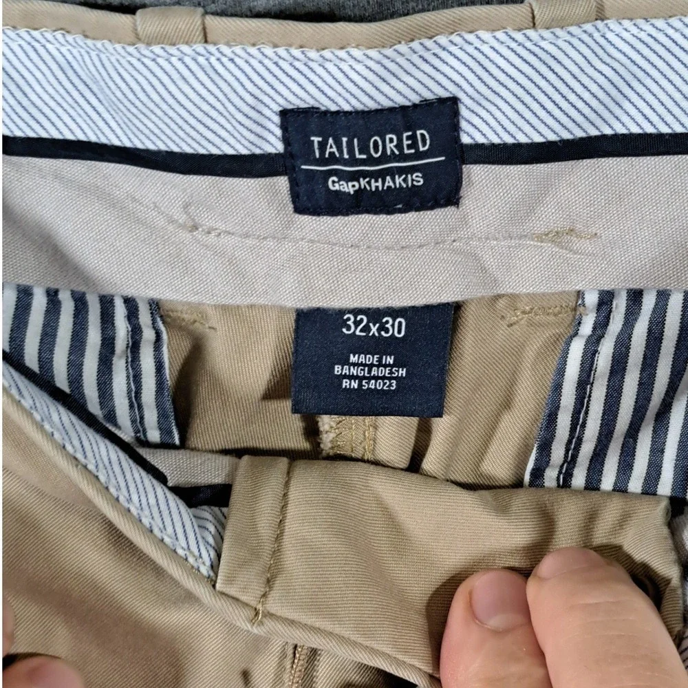 Gap Tailored Khakis Boys Tan Straight Leg Dress Pants Chinos 32x30 S/772340-00